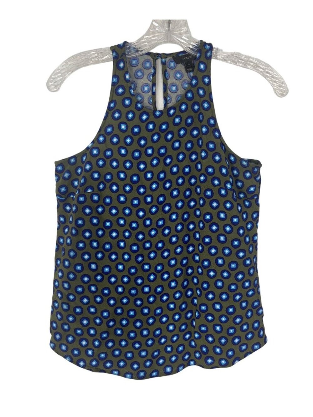 J Crew Sleeveless Blouse Size 2 Green Blue Summer Tank Shirt